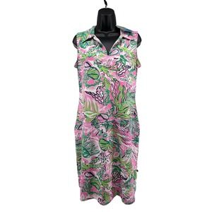 NEW Banana Boat Dress Womens XL Sleeveless Collared UPF 50+ Tropical Floral NWT